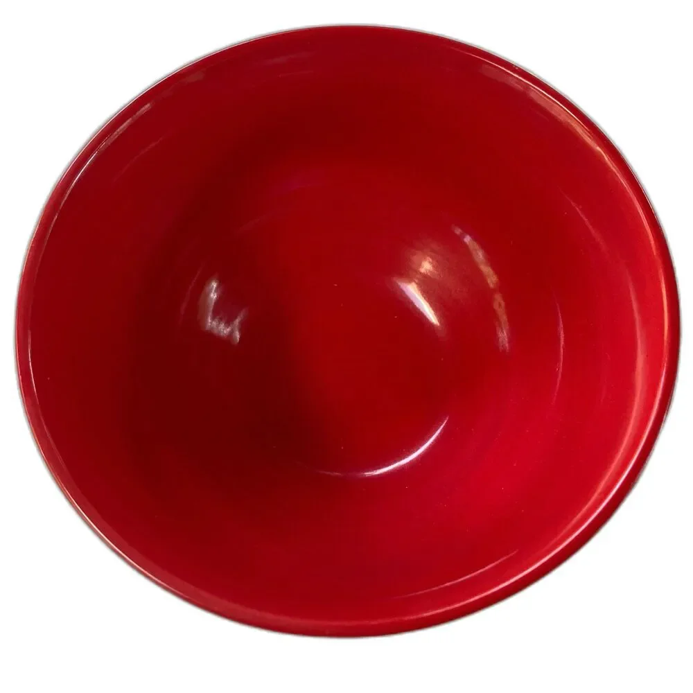 PIONEER WOMAN Bowl Cream with Green Starburst Red Interior 6 inches Set of 2